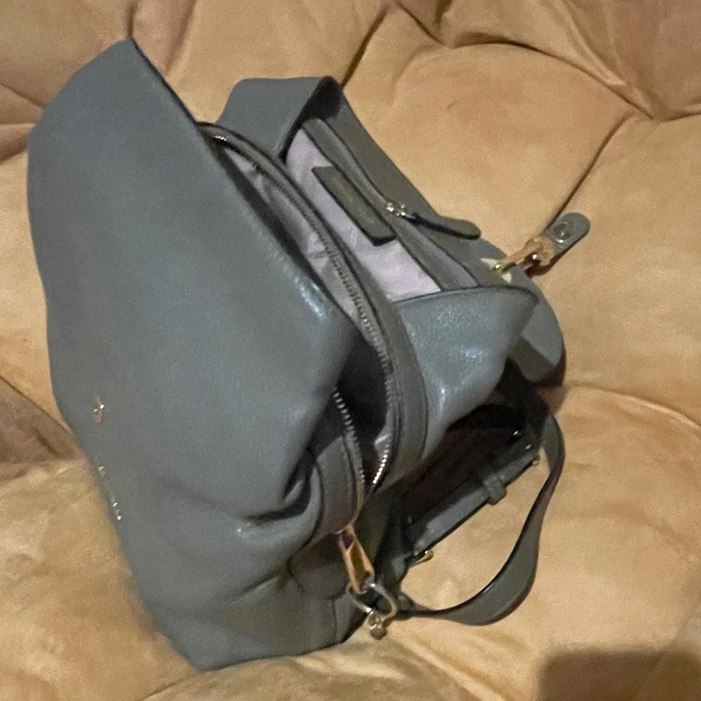 Michael Kors Sage Green Leather Raven Backpack - Picture 3 of 6